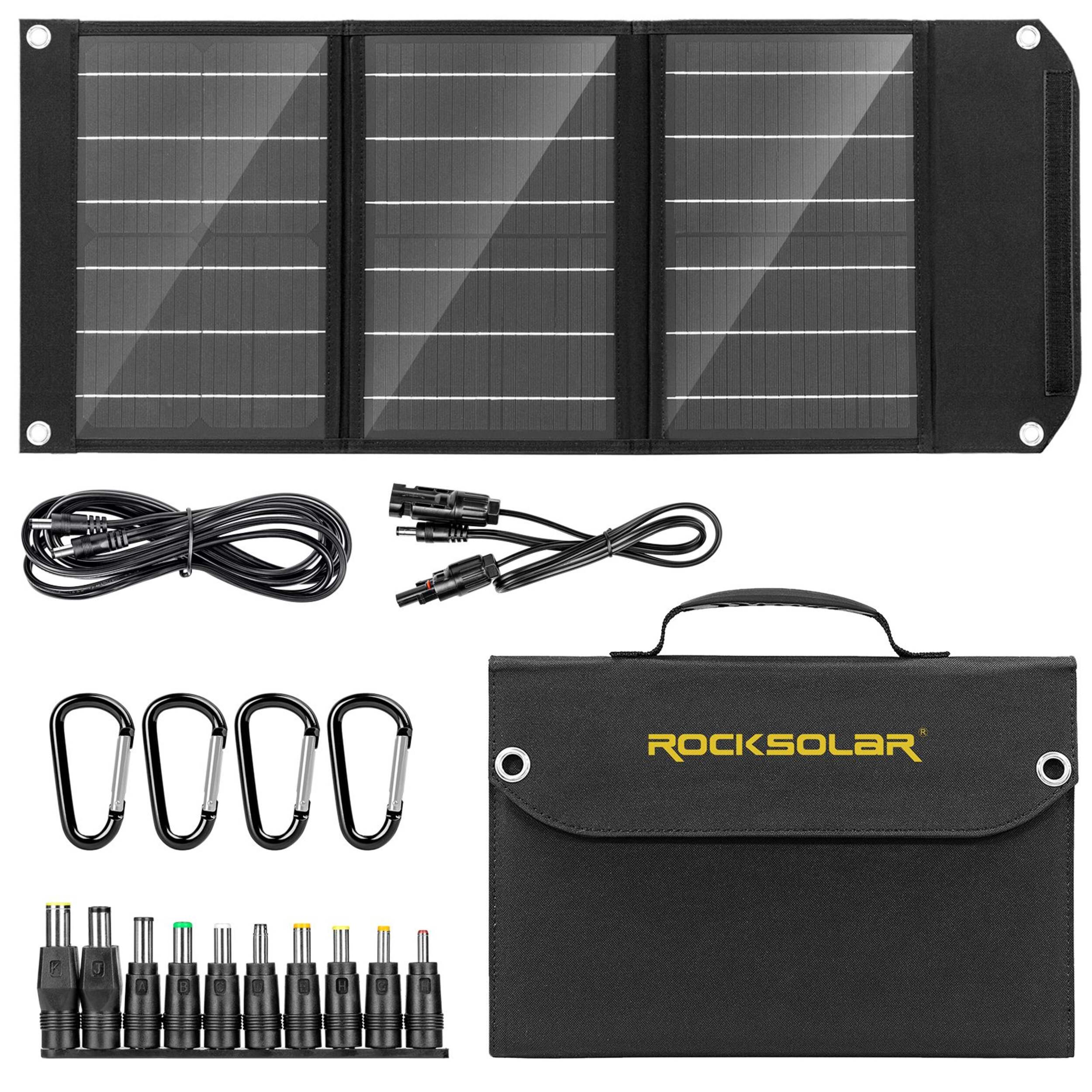 ROCKSOLAR Foldable 30W Solar Panel DC & USB Output, IP x 4 Composite_or_Mixed