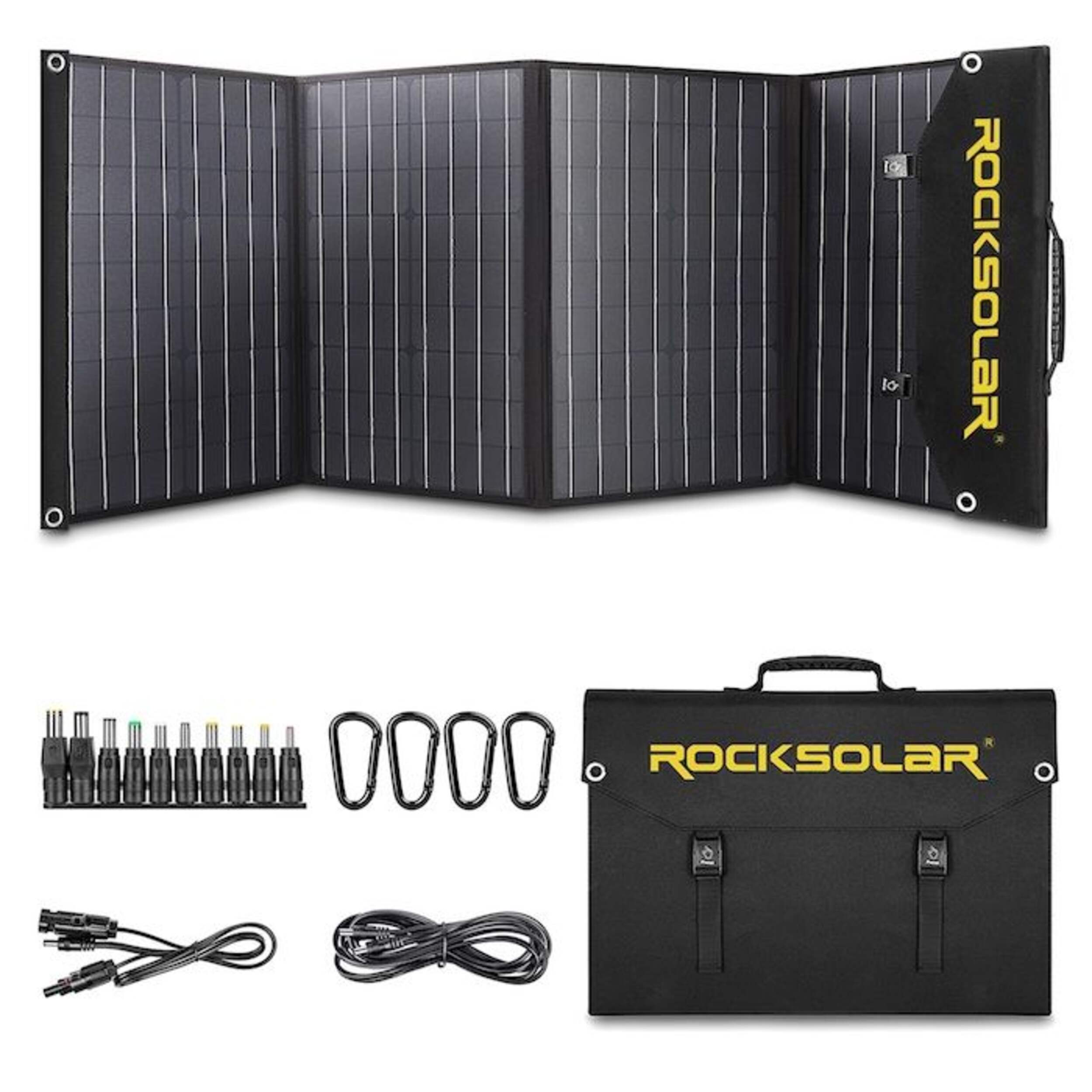 ROCKSOLAR Foldable 100W Solar Panel DC & USB Output, IP X 4 Composite_or_Mixed