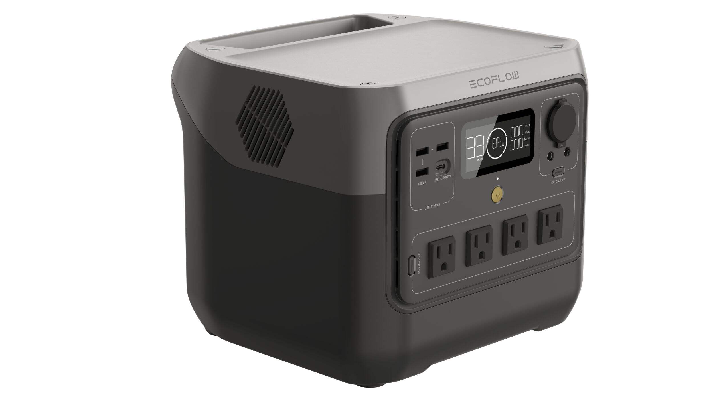 Générateur solaire à batterie LFP EcoFlow RIVER 2 Pro, puissance de sortie de 800 W et protection contre les surtensions de 1 600 W, recharge rapide en 70 min Front_Three_Fourths_Angled_Right