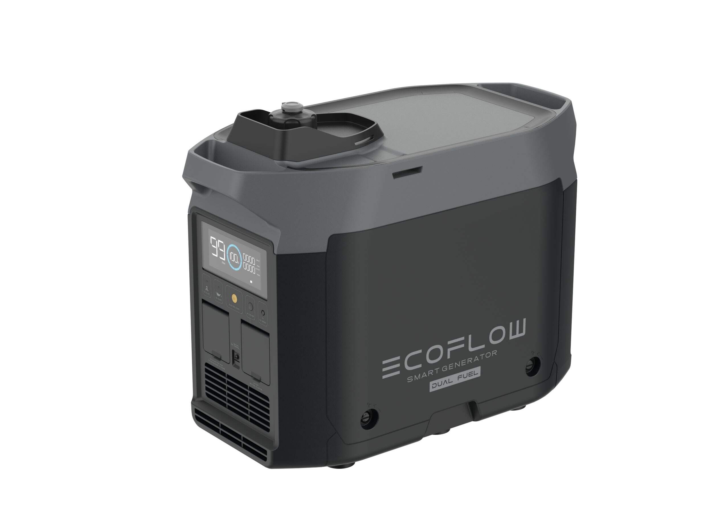 EcoFlow Smart Generator (Dual Fuel) with Both LPG and Gas Powered Support Front_Three_Fourths_Angled_Left