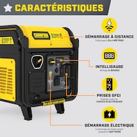 Génératrice à onduleur Champion avec CO Shield, 11 000 W, télécommande sans fil incluse Composite_or_Mixed