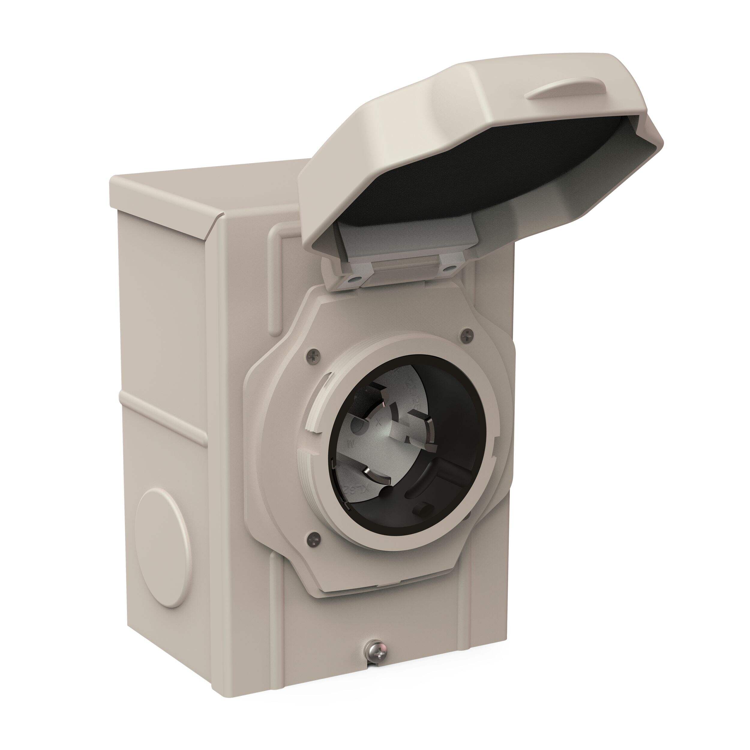 Champion 50A Power Inlet Box with NEMA 3R Enclosure Front_Angled_Right