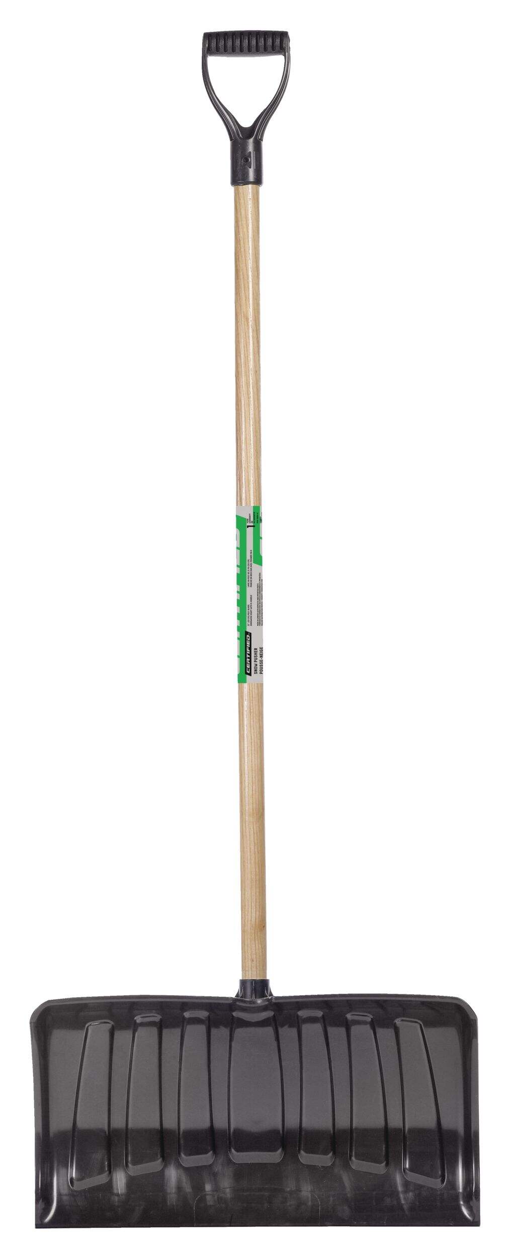 Pelle à neige certifiée avec poignée robuste et manche en bois massif, 21 po Front_Flat
