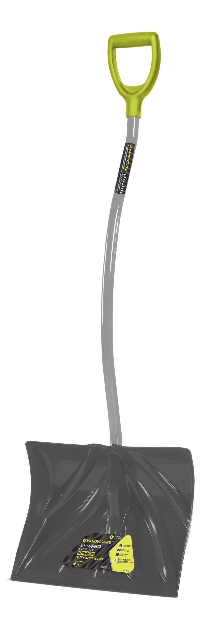 Yardworks SnowPro Ergolite Snow Shovel, Scoop 18-in Front_Three_Fourths_Angled_Left