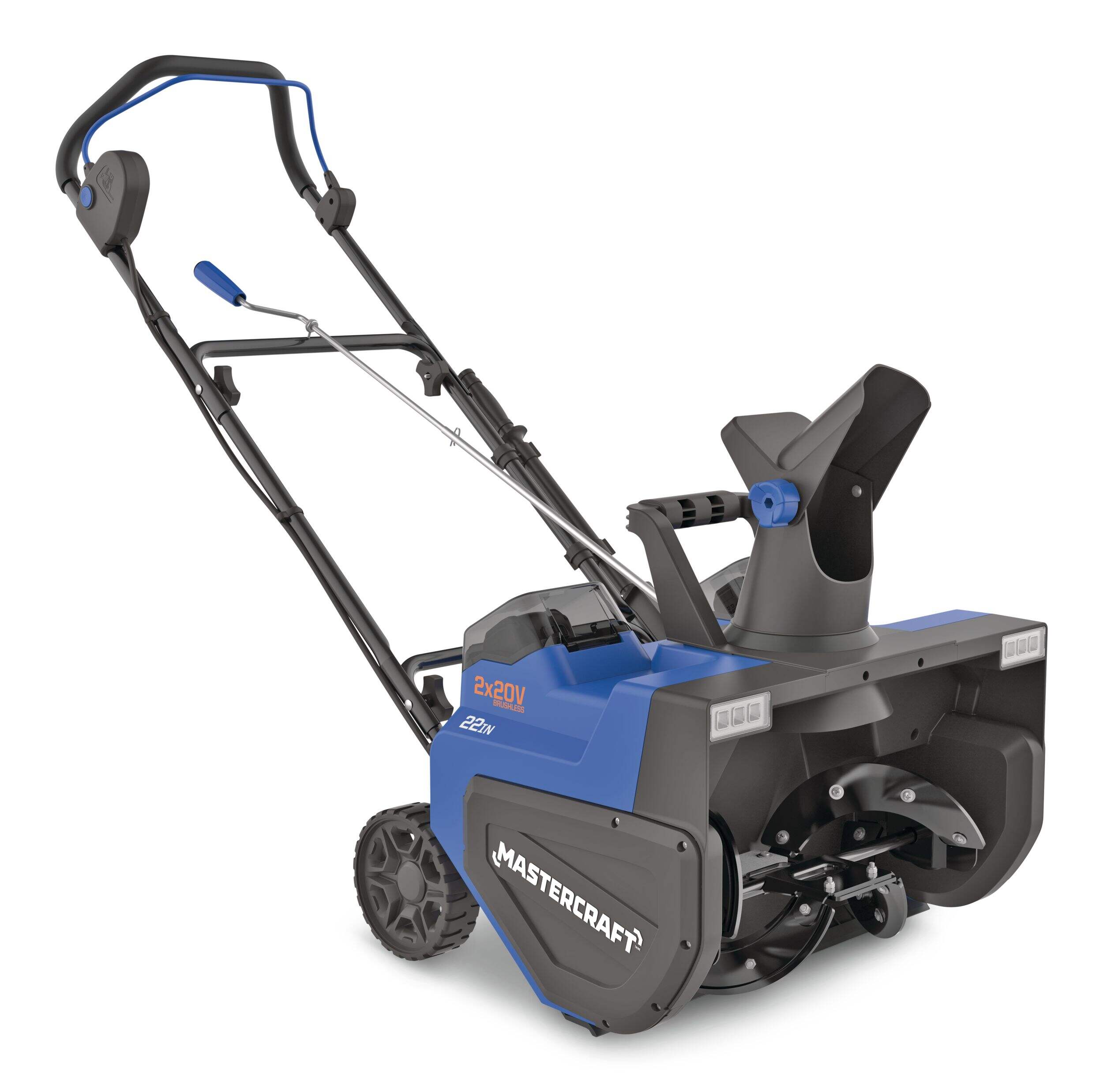 Mastercraft 20V PWR POD Single Stage Electric Cordless Snowblower, 22-in, with (2) PWR POD 8.0Ah Batteries and Charger Front_Three_Fourths_Angled_Right