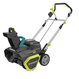 Yardworks 48V Single Stage Brushless Cordless Snow Blower with 6 Ah Battery & 4A Charger, 20-in Front_Three_Fourths_Angled_Left