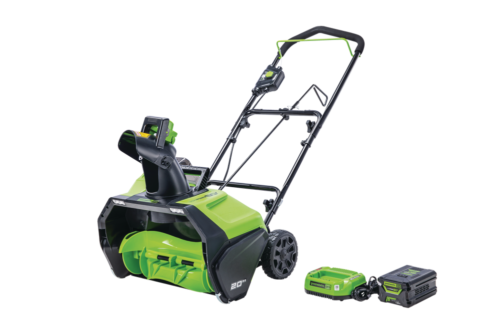 Greenworks 2609802CT 60V Single Stage Cordless Snowblower, 20in