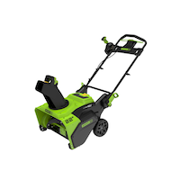 Greenworks 60V 5Ah Single Stage Cordless Snowblower, 22-in, with Battery and Charger Front_Three_Fourths_Angled_Left