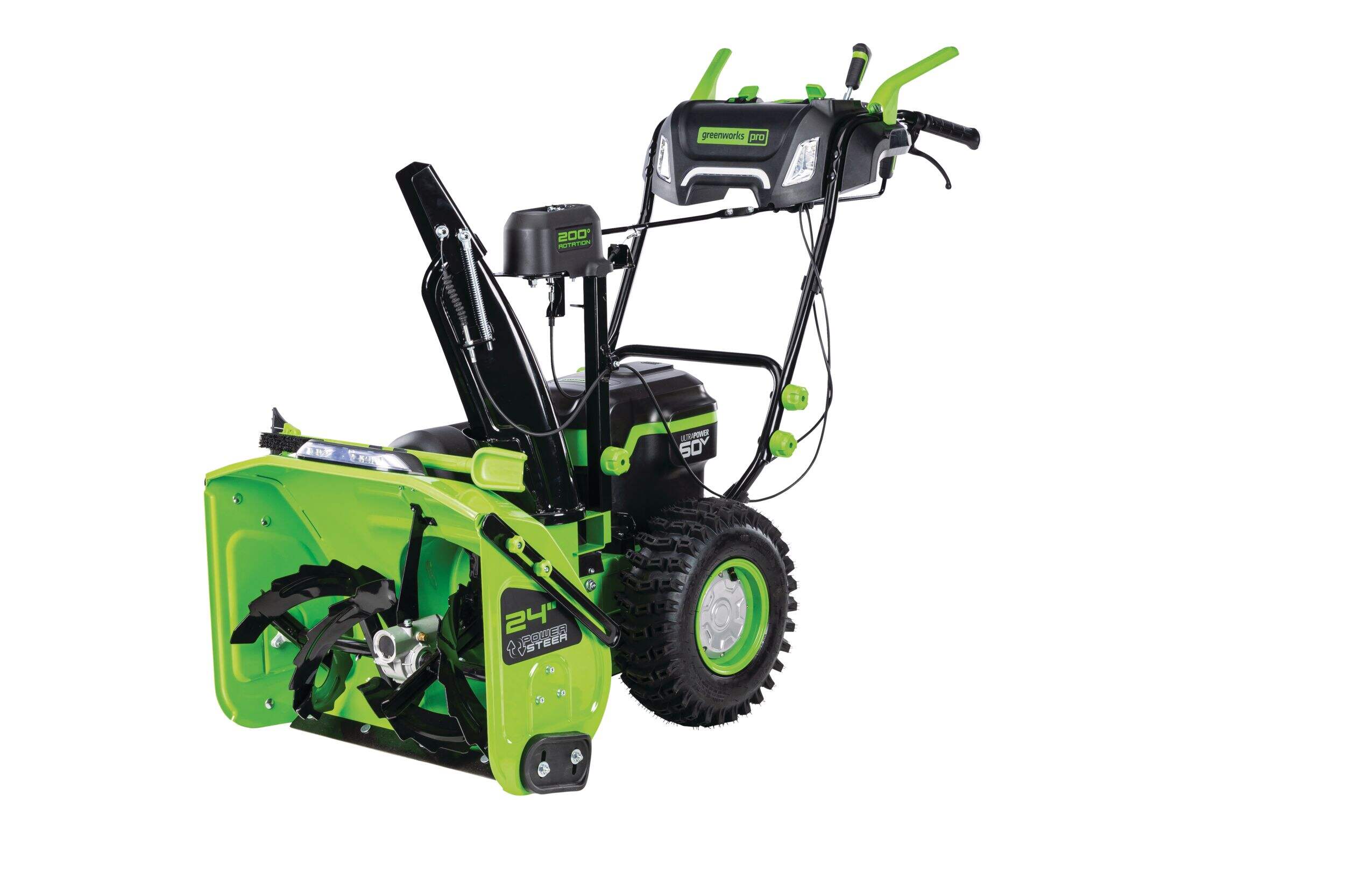 Greenworks 60V 3x5Ah 2-Stage Cordless Snowblower, 24-in Front_Three_Fourths_Angled_Left