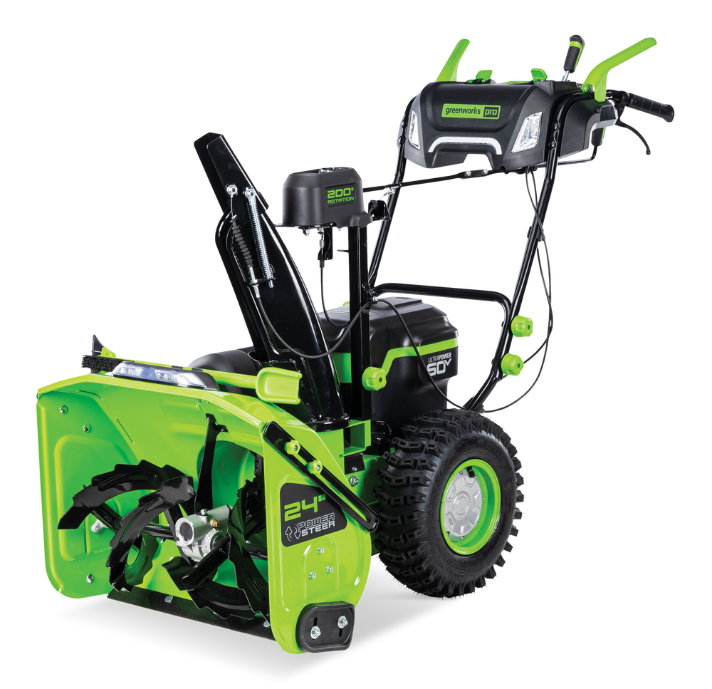 Souffleuse sans fil à 2 phases Greenworks 60 V, 3 x 5 Ah, 24 po