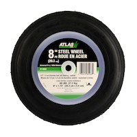 Roue en acier de rechange pour tondeuse Atlas, roulements à billes, 8 x 1,5 po Front_Flat