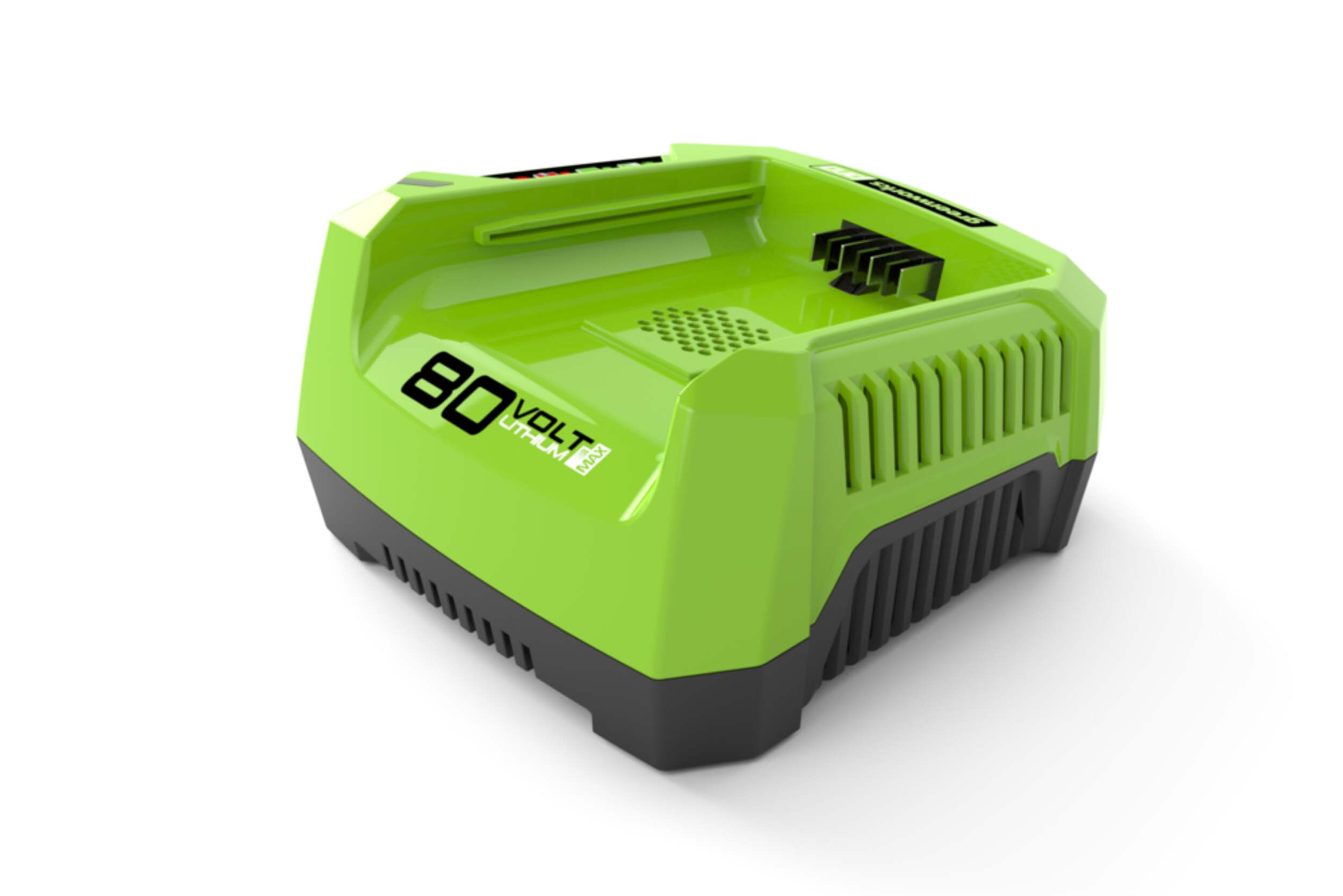 Greenworks PRO 80V 2Ah Lithium-Ion Battery Charger for CT#: 060-1706 Front_Three_Fourths_Angled_Left