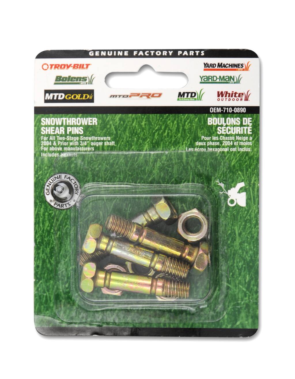 Certified Snowblower RePlacement Shear Bolt, 2 Pk. 5/16 x 1.5-in ...