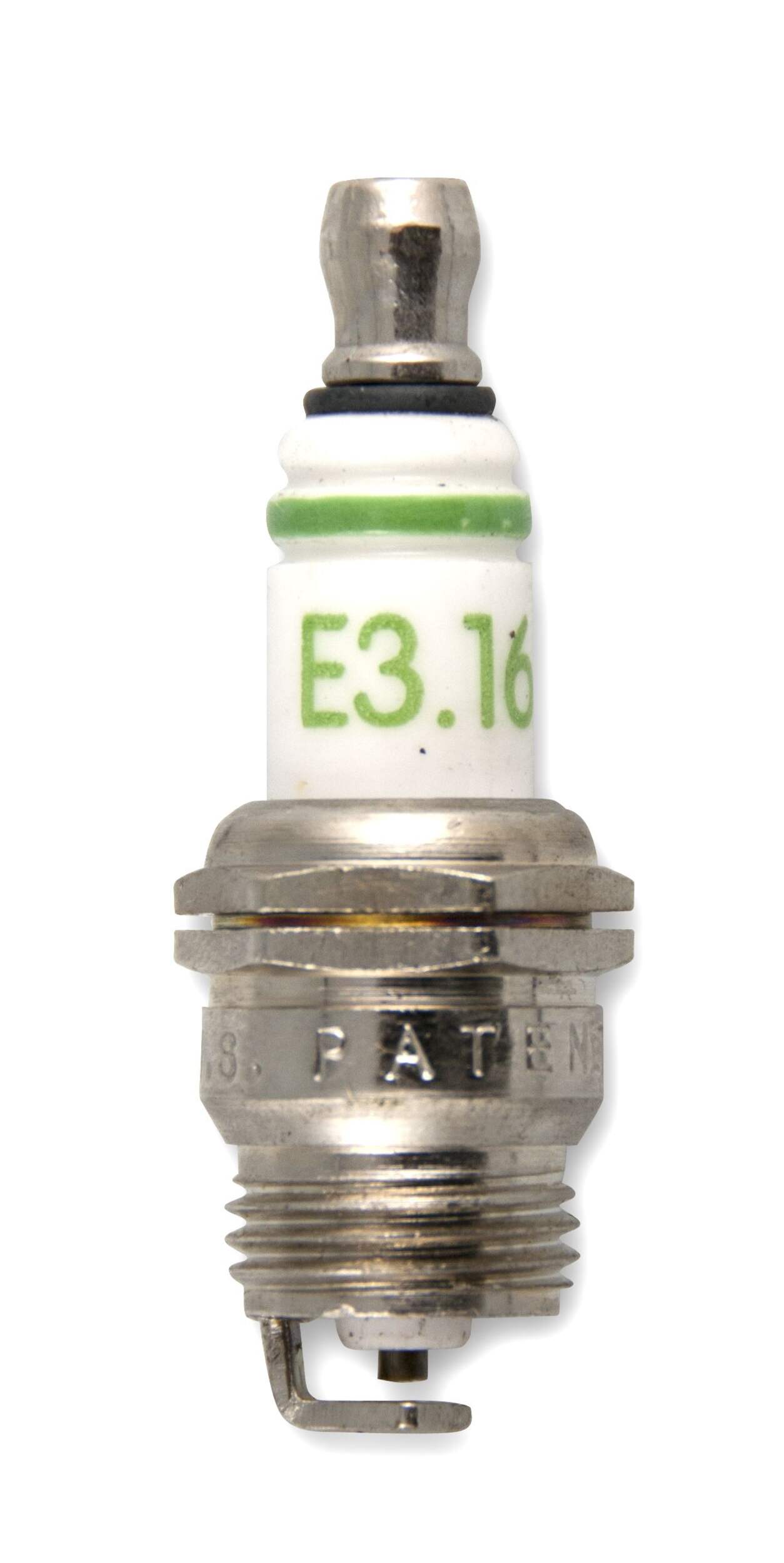 E3 Lawn Trimmer and Chainsaw Replacement Spark Plug, E3 16 Front_Flat