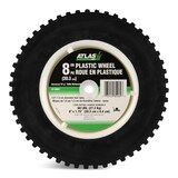 Roue de rechange en plastique pour tondeuse Atlas, bande de roulement à crémaillère, 8 x 1,75 po Side_Left