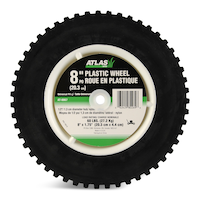 Roue de rechange en plastique pour tondeuse Atlas, bande de roulement à crémaillère, 8 x 1,75 po Side_Left