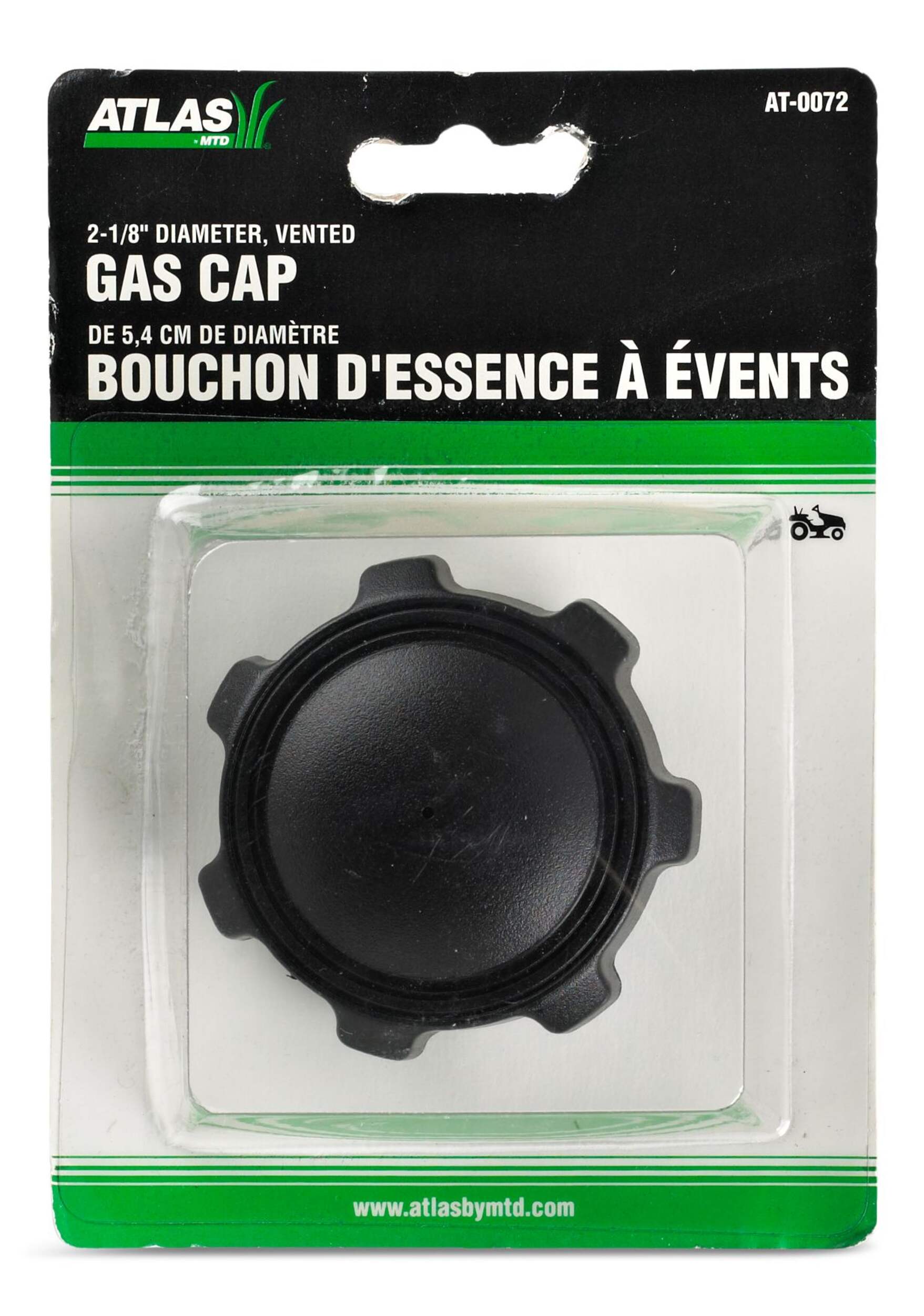 Atlas Briggs and Stratton Lawn Tractor Replacement Gas Cap, Vented  2-1/8-in Front_Flat