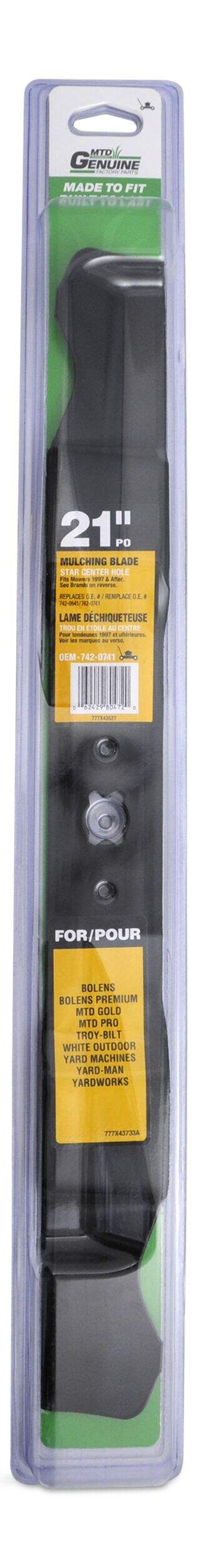 MTD Mulch Lawn Mower Replacement Blade, 21-in Front_Flat