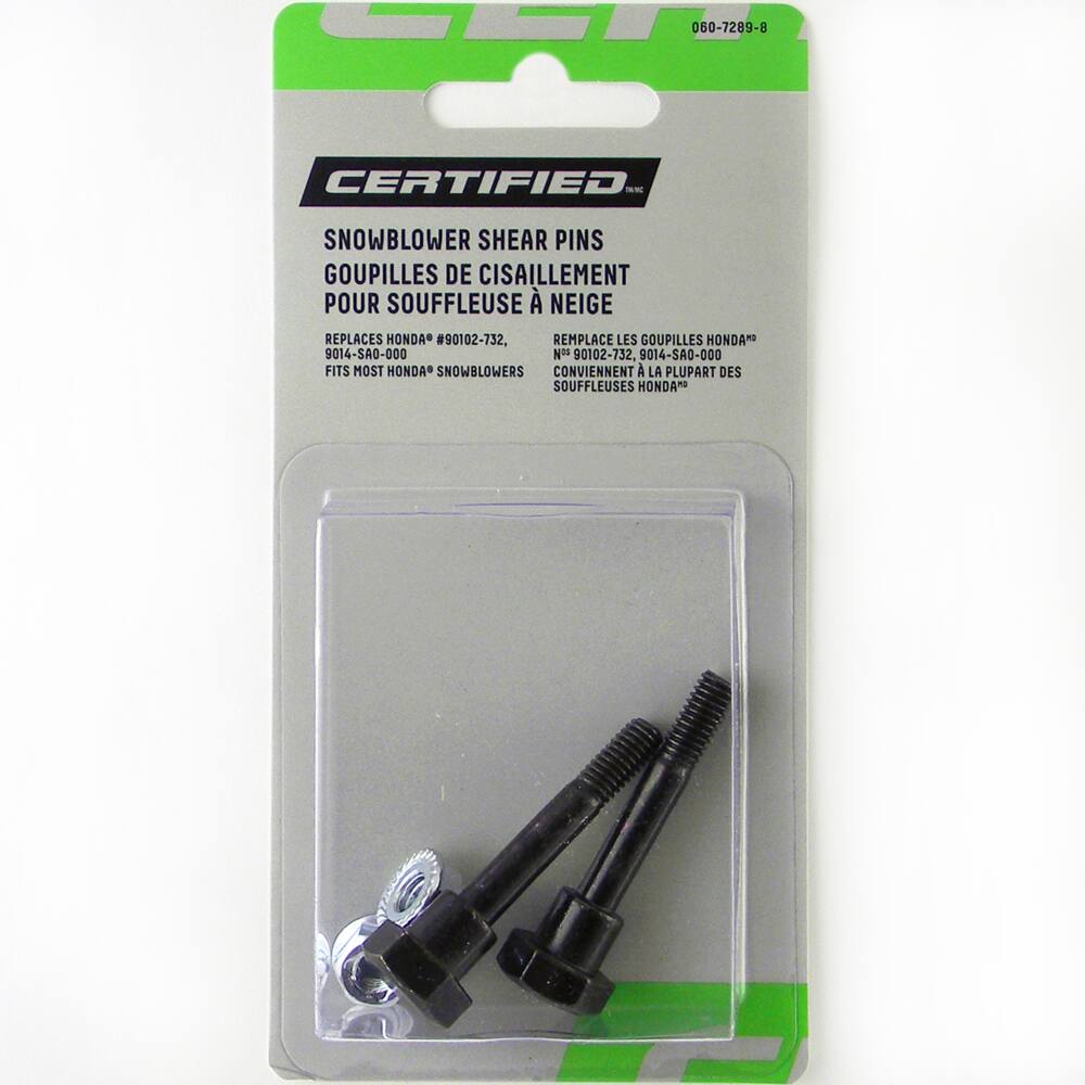 Certified RePlacement Shear Bolt for Honda Snowblowers 2 Pk Canadian Tire