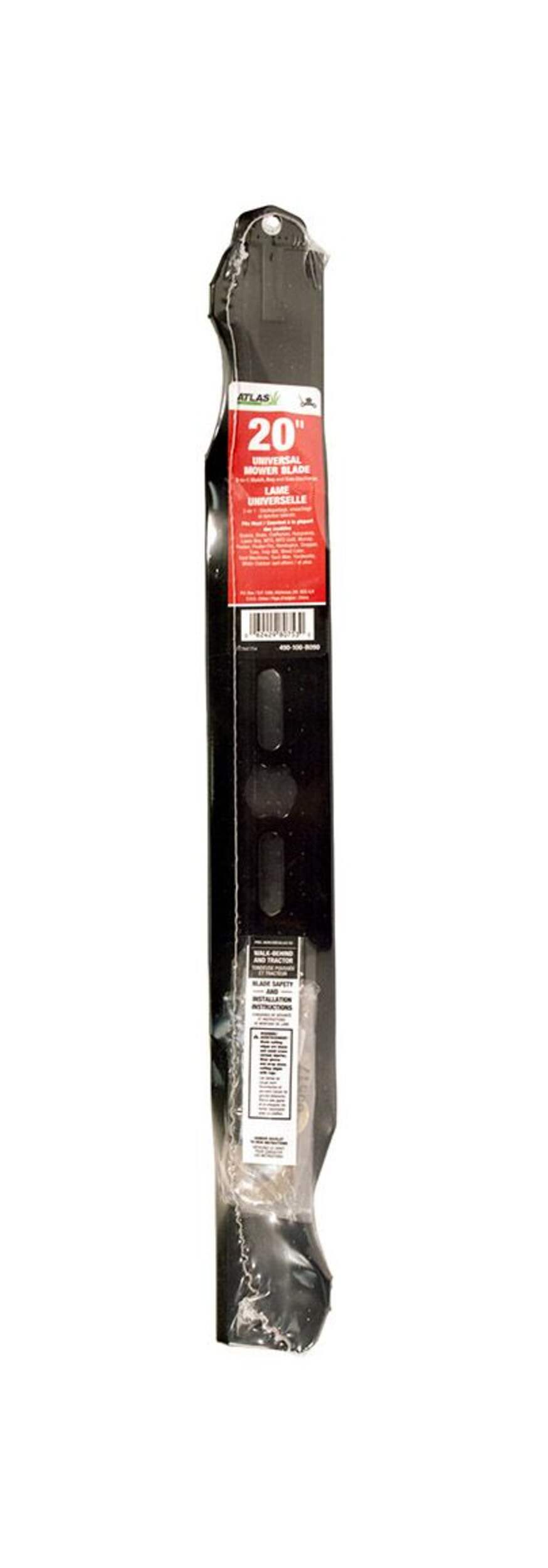 Lame déchiqueteuse universelle de rechange pour tondeuse, 20 po, noir Overhead_Flat