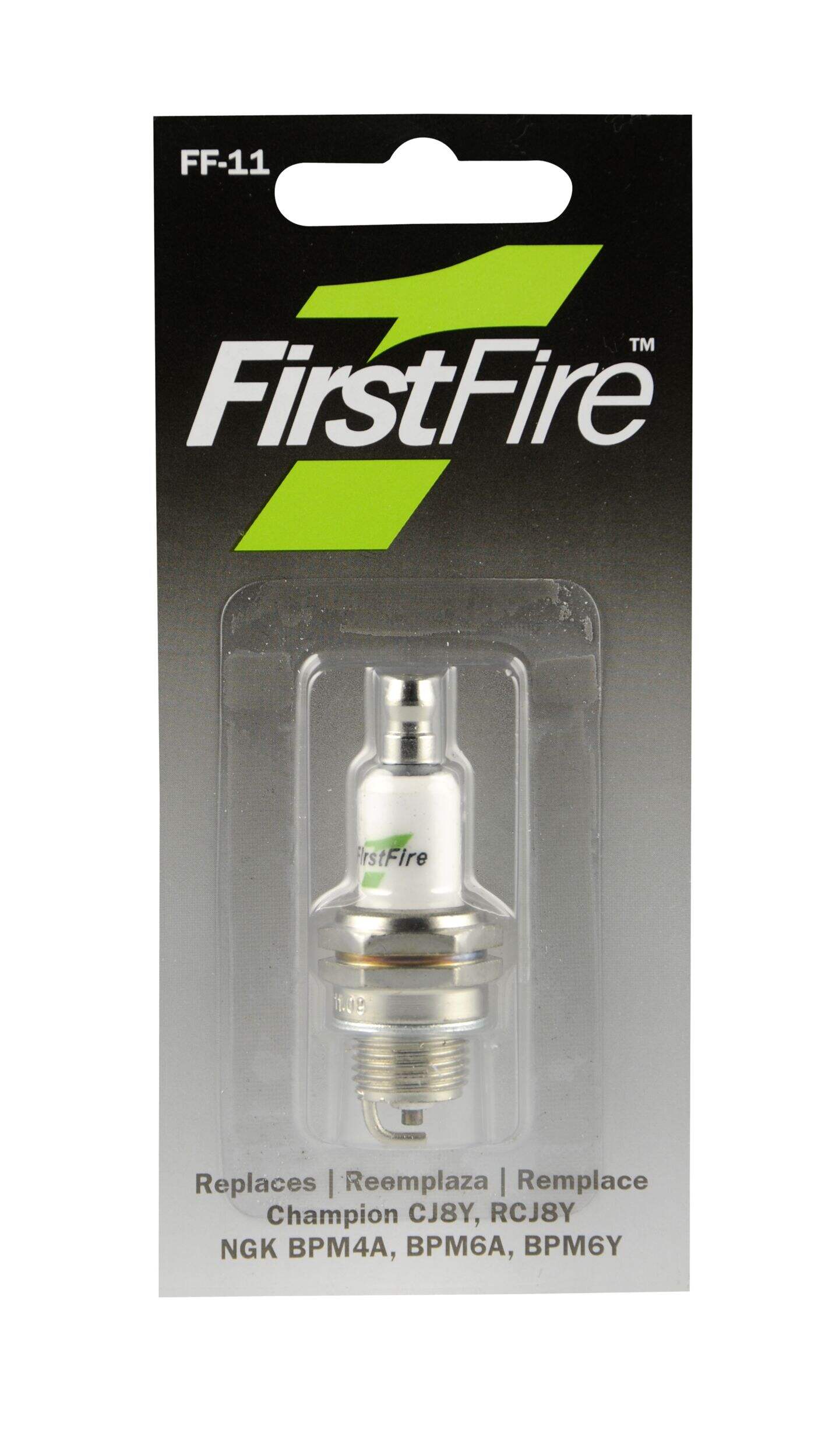Bougie d’allumage de rechange FirstFire pour petit moteur, par E3, FF-11 Front_Flat