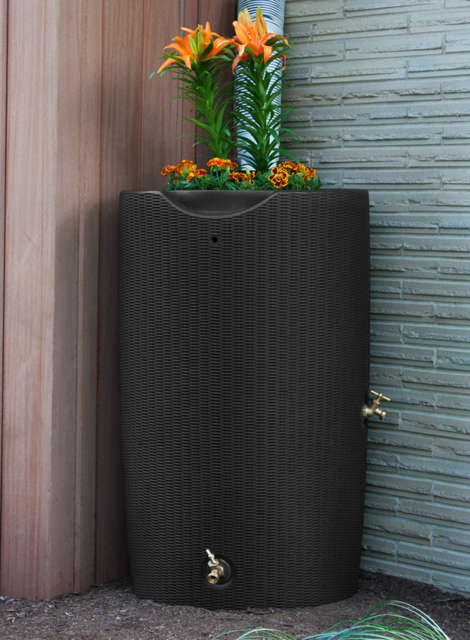 Wicker Rain Barrel, 190L Canadian Tire
