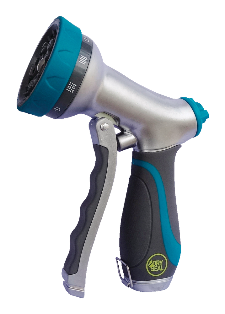 Yardworks Dry Seal Zinc 10Pattern FrontTrigger Garden Water Hose