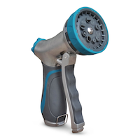 Yardworks Dry Seal Zinc 10-Pattern Front-Trigger Garden Water Hose Spray Nozzle Front_Angled_Right