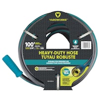 Yardworks Dry Seal Heavy-Duty PVC Hose with Grips, 100-ft Front_Flat