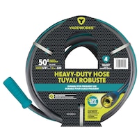 Yardworks Dry Seal Heavy-Duty PVC Hose with Grips, 50-ft Front_Flat