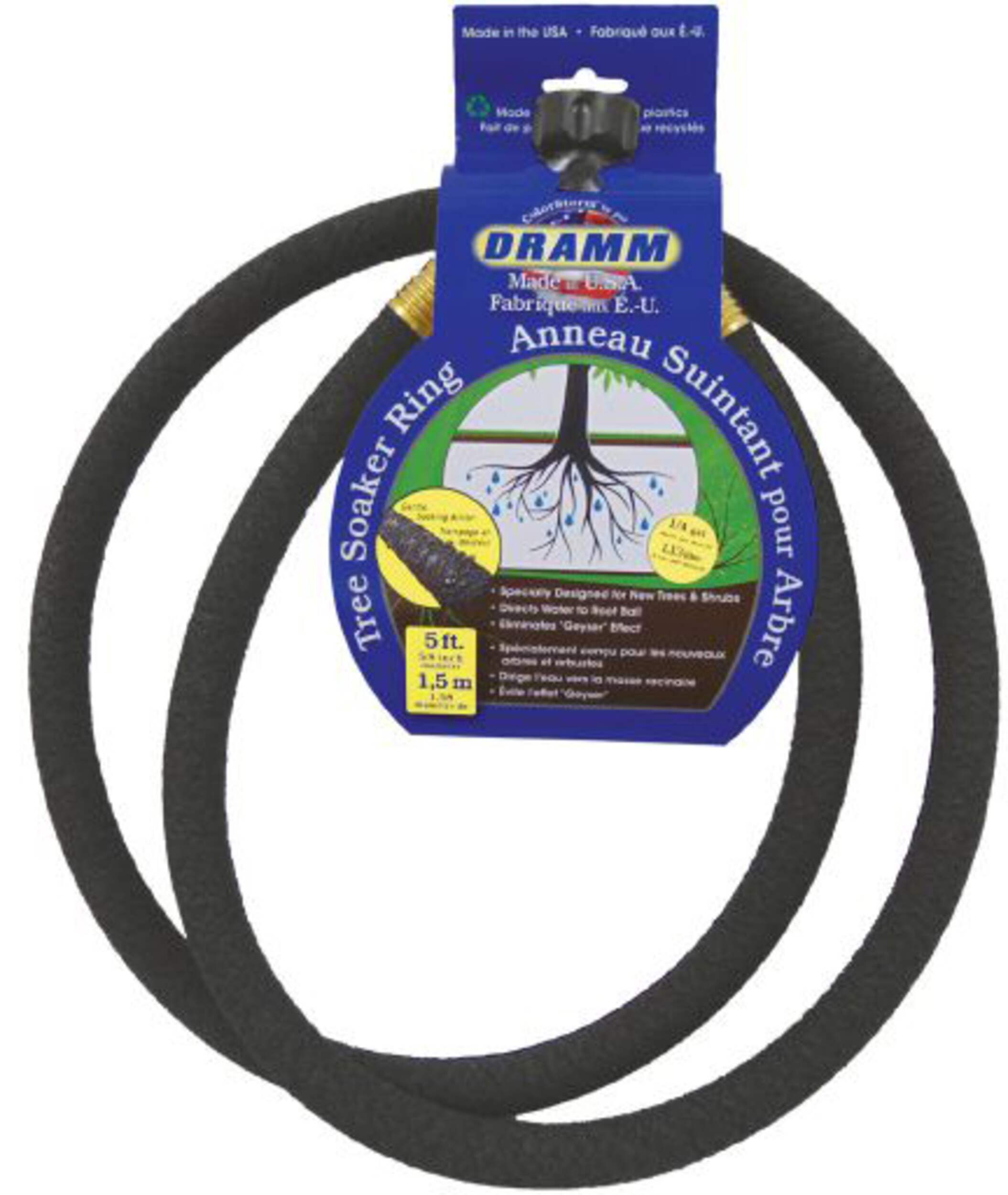 Dramm ColorStorm Tree Soaker Ring with Brass Fittings, 5-ft Front_Flat