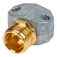Yardworks Metal Garden Hose Repair Mender, Male End Connector, fits 5/8 & 3/4-in Hoses Front_Angled_Left