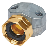 Yardworks Metal Garden Hose Repair Mender, Female End Connector, fits 5/8 & 3/4-in Hoses Front_Angled_Left