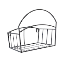 Support suspendu en métal de tuyau d’arrosage avec tablette de rangement Garden Club, 125 pi Front_Angled_Right