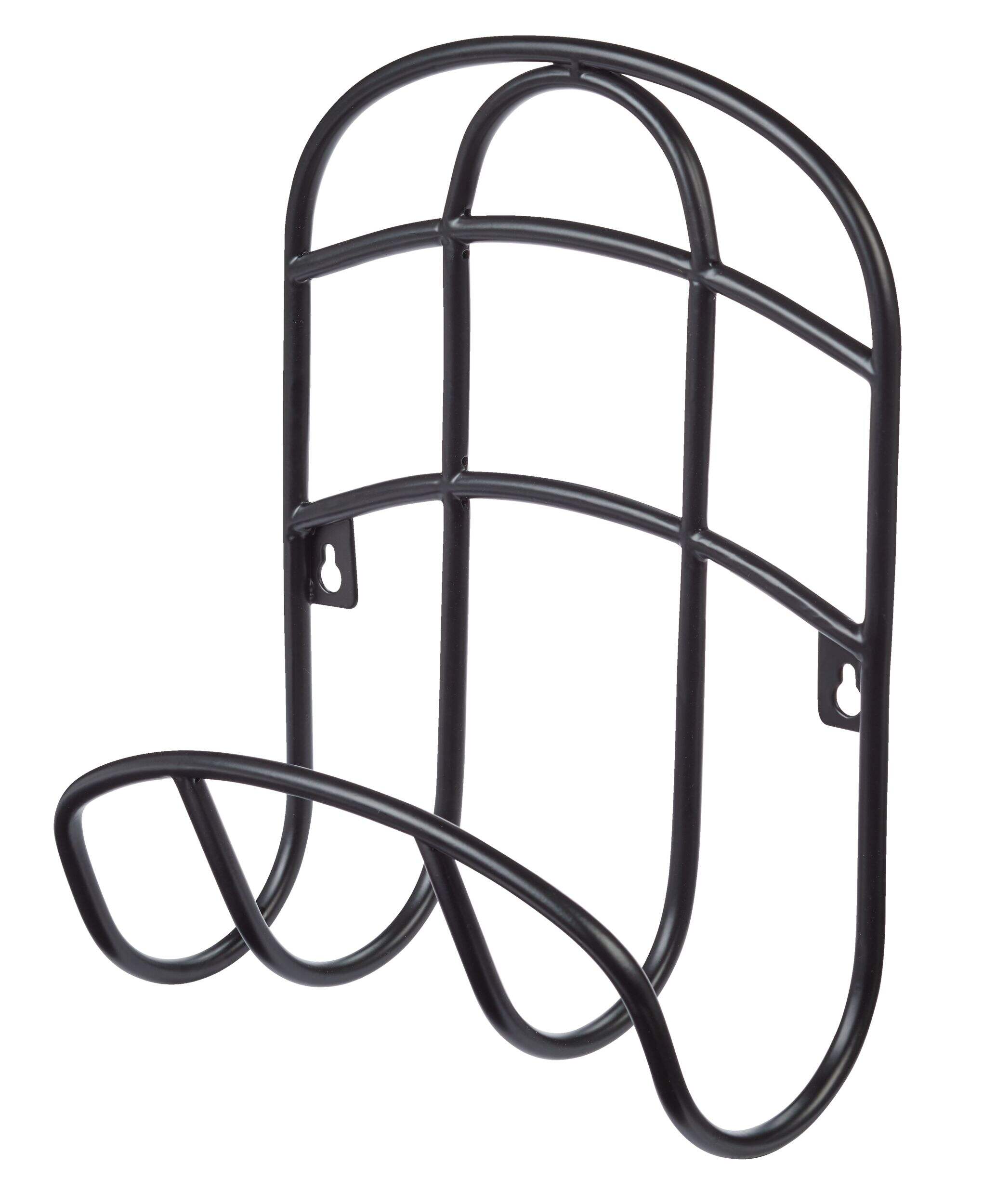 Garden Club Steel Garden Hose Hanger/Holder/Butler, Black, 125-ft Front_Angled_Left