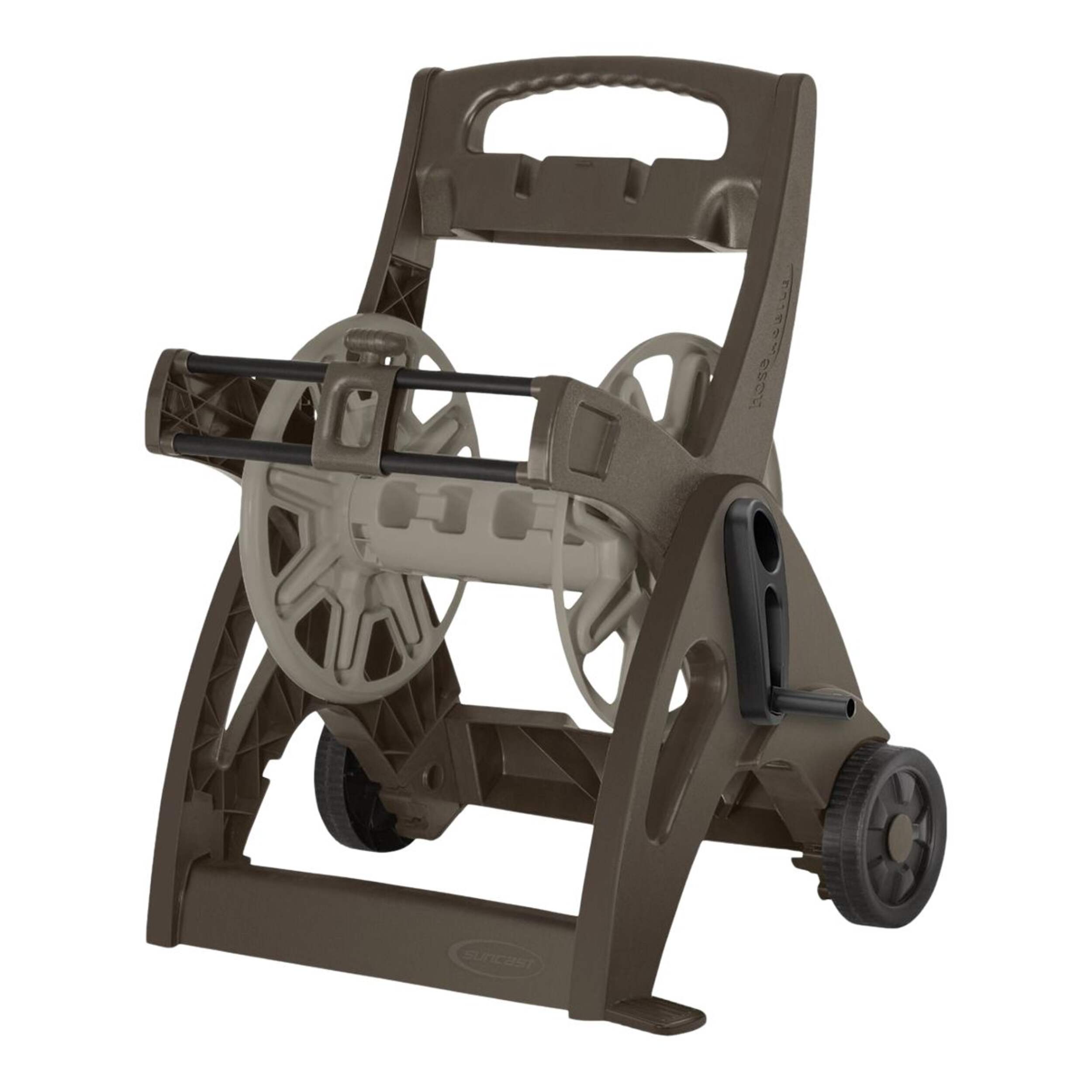 Suncast Hosemobile® Garden Hose Reel Cart, 225-ft (68.5 m), Taupe Front_Three_Fourths_Angled_Left