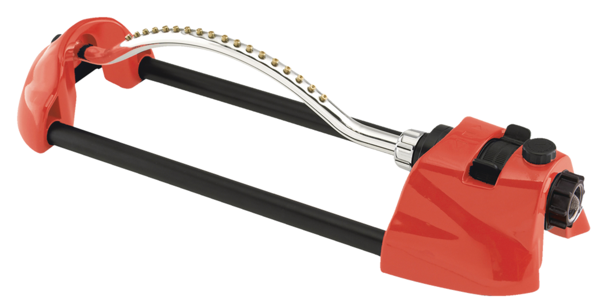 Dramm ColorStorm™ Oscillating Lawn Water Sprinkler, Assorted Colours, 3036 sq.ft Front_Angled_Right