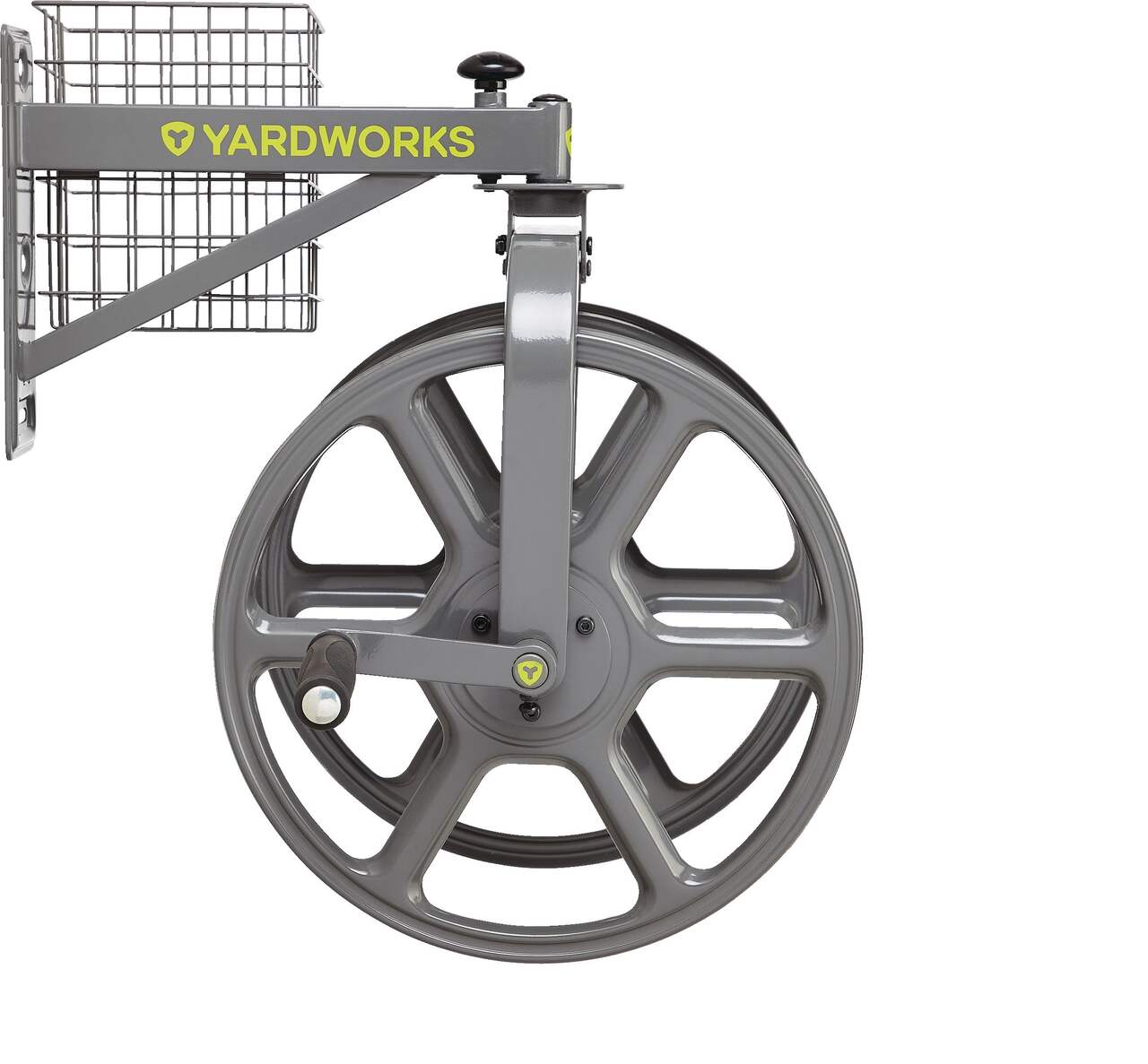 Yardworks 360° Swivel Steel Garden Hose Reel Cart with 5-ft Leader Hose,  125-ft