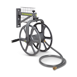 Dévidoir pivotant à 360° en acier avec tuyau de 5 pi Yardworks, 125 pi Front_Three_Fourths_Angled_Right