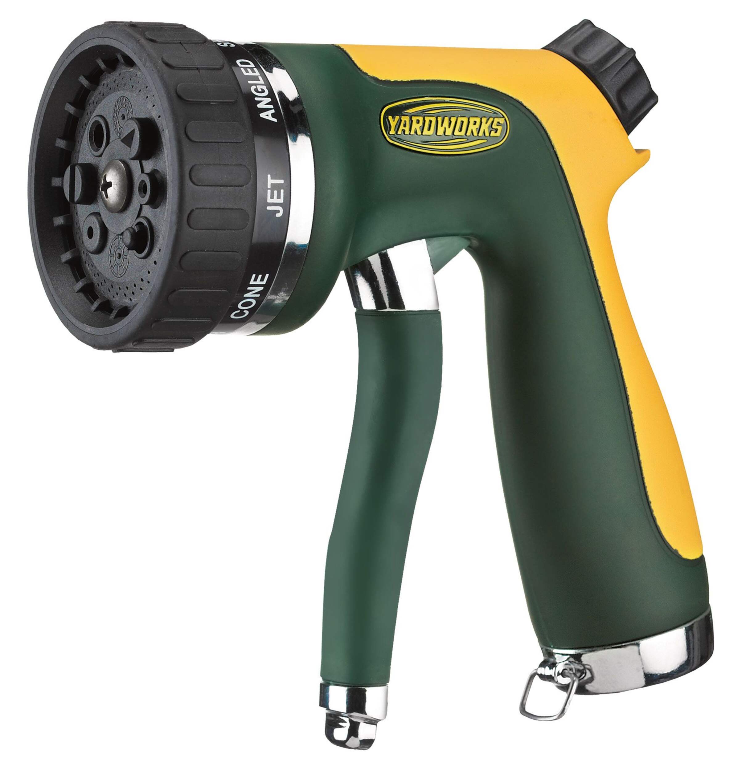 Yardworks 8-Pattern Front-Trigger Watering Nozzle Front_Three_Fourths_Angled_Left