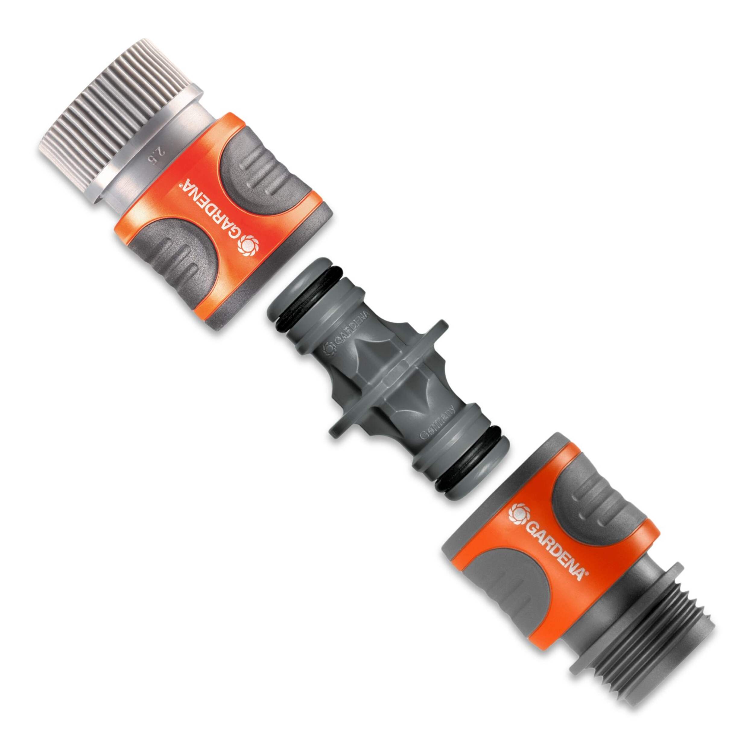 Gardena Classic Garden Hose Connector/Joiner Set For Male & Female End Overhead_Flat