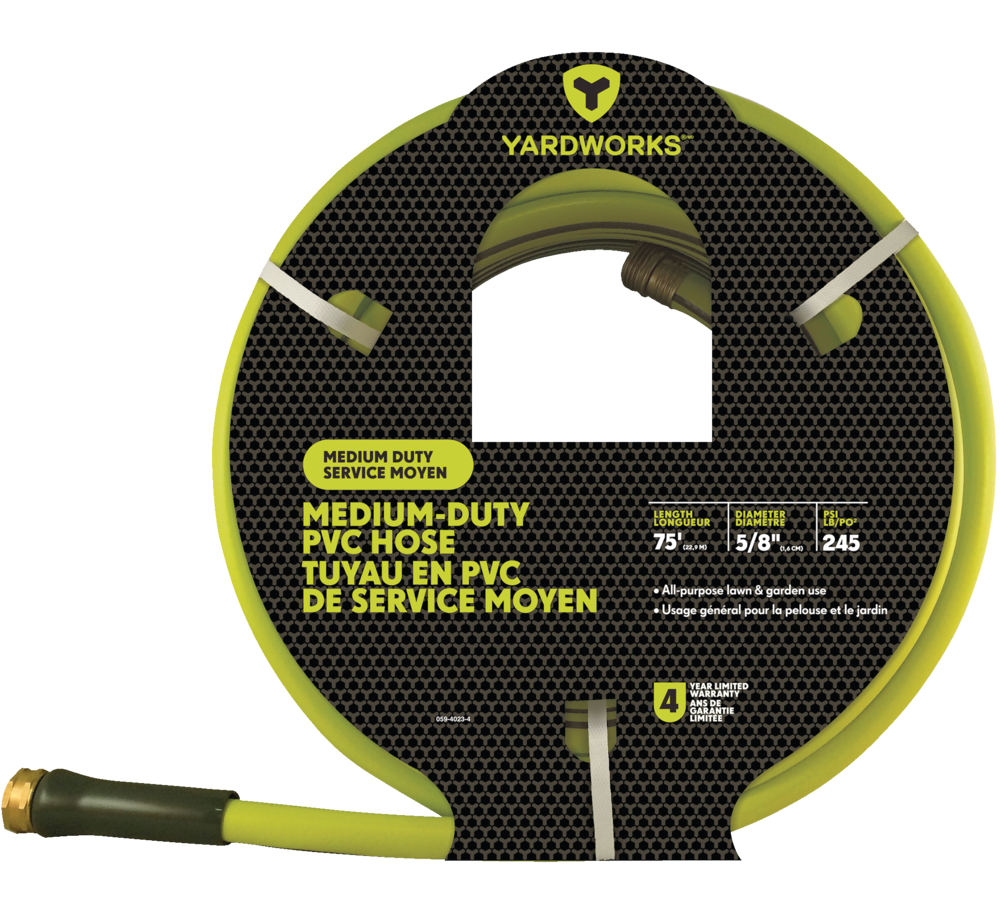 Yardworks MediumDuty PVC Garden Water Hose with CrushResistant