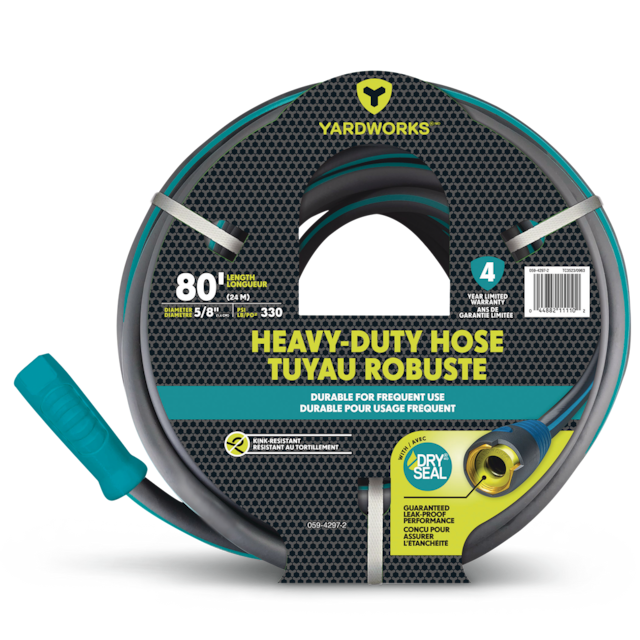 Yardworks Dry Seal HeavyDuty PVC Garden Hose with CrushResistant