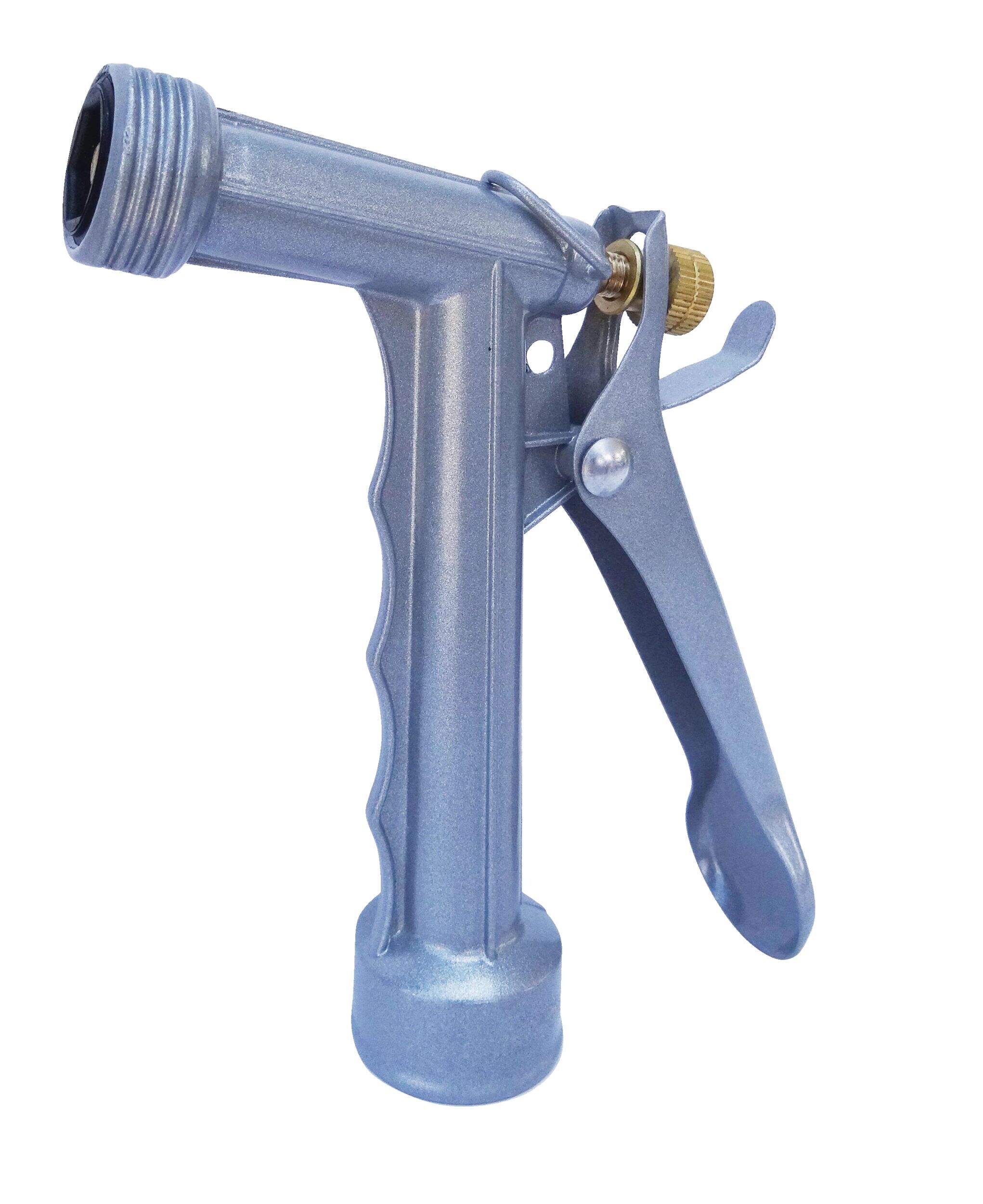 Garden Club Metal Adjustable Rear-Trigger Garden Water Hose Pistol Nozzle Front_Angled_Left