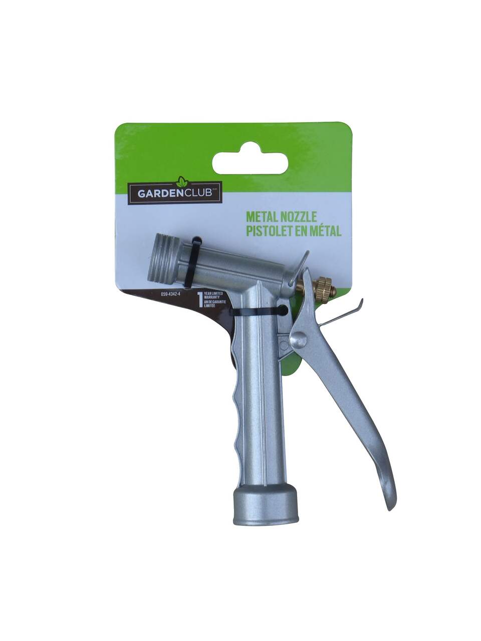 Garden Club Metal Adjustable Rear-Trigger Garden Water Hose Pistol Nozzle