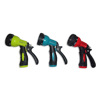 Pistolet d'arrosage en zinc coloré à gâchette arrière avec 8 réglages Garden Club