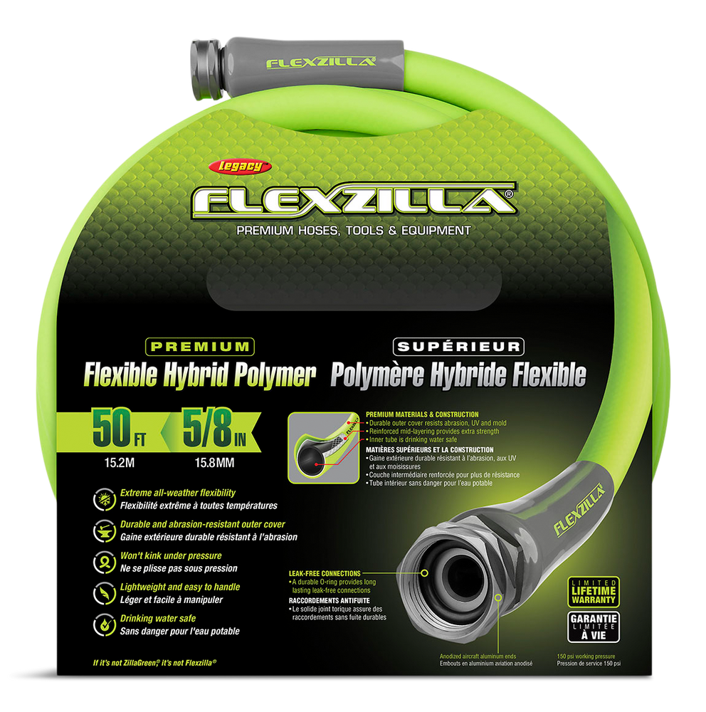 Flexzilla AllWeather Flexible Hybrid Polymer Garden Water Hose, Drinking Water Safe, 5/8in