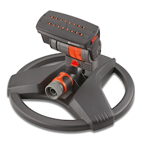 Gardena ZoomMaxx Oscillating Sprinkler with Weighted Circular Base, 2300 sq.ft. Front_Three_Fourths_Angled_Left