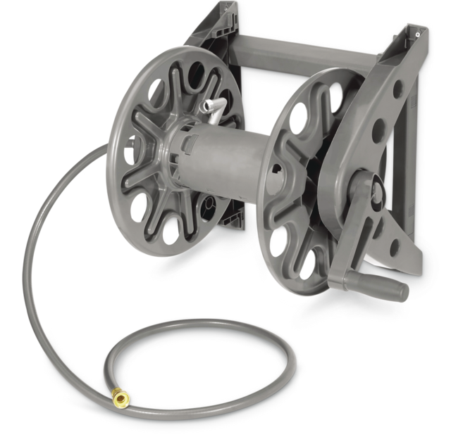 Yardworks Wall Mount Garden Hose Reel with Leader Hose, 225ft