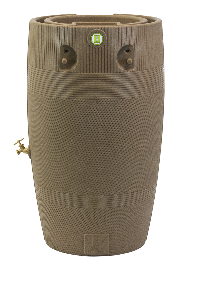 Baril collecteur d’eau de pluie à envers plat géométrique avec 2